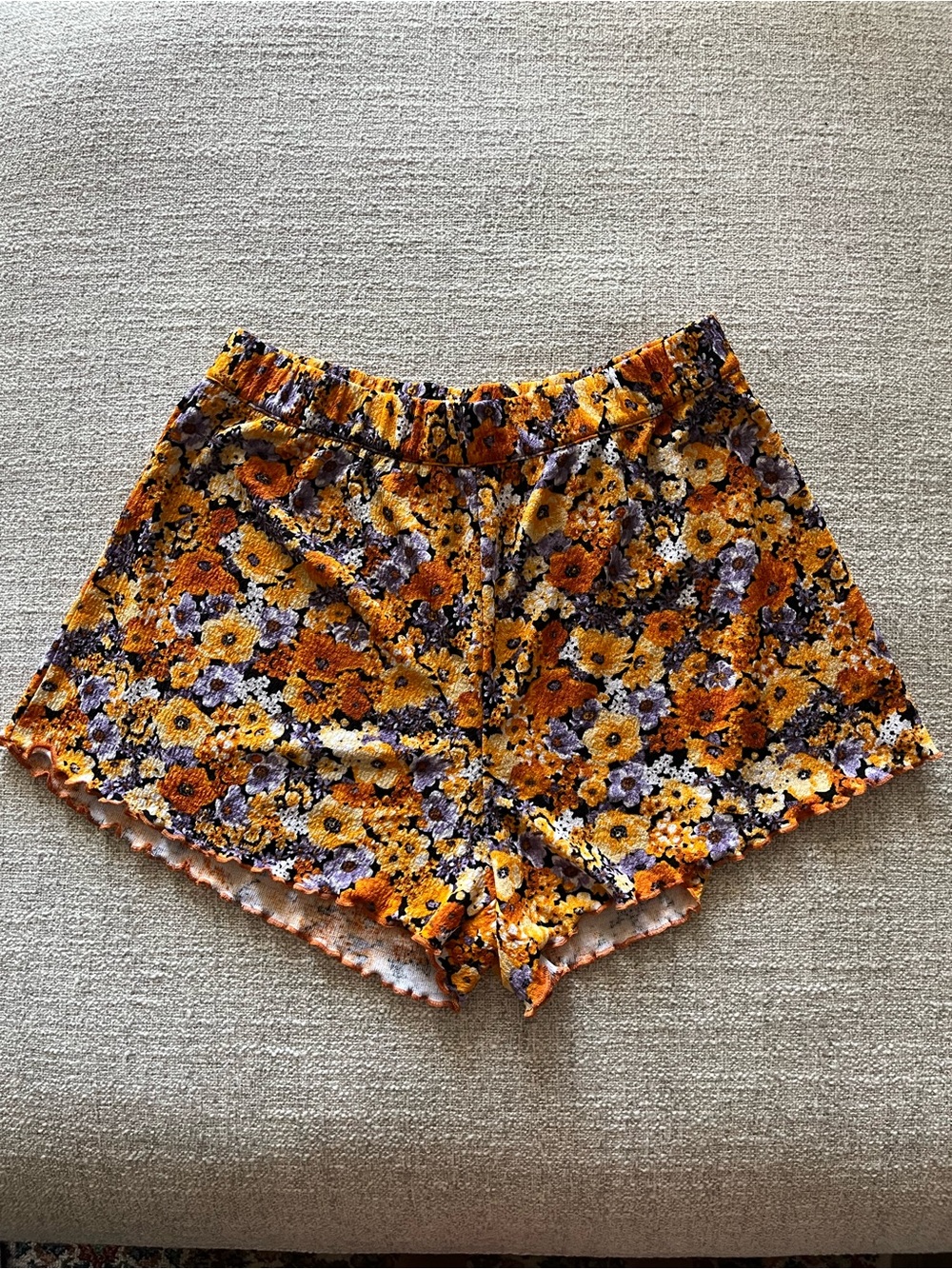 H&M Orange and Purple Floral Shorts